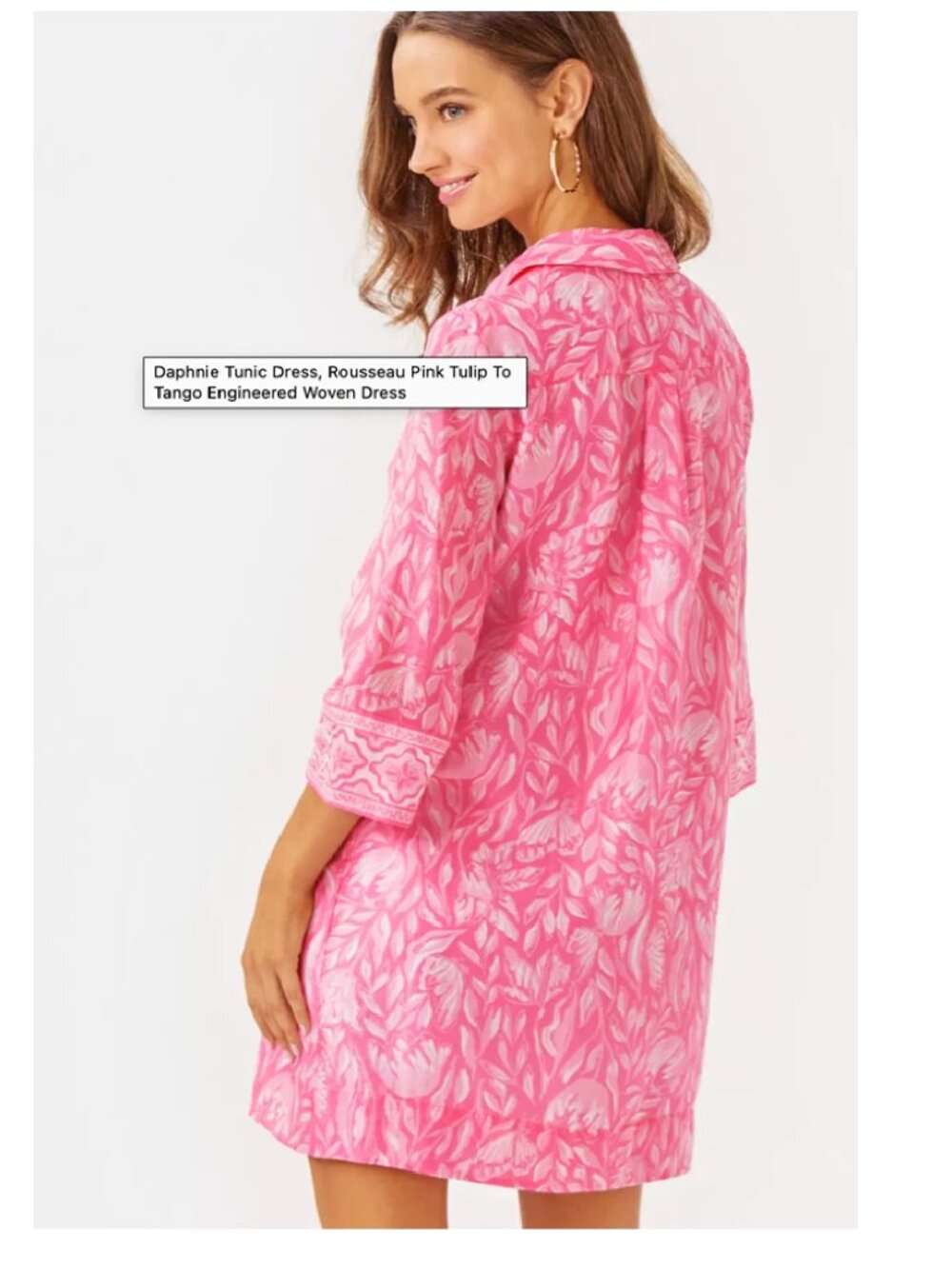 NWT Lilly Pulitzer Daphnie Tunic Dress Rousseau Pink Tulip To Tango Engineered 8 - Picture 2 of 2